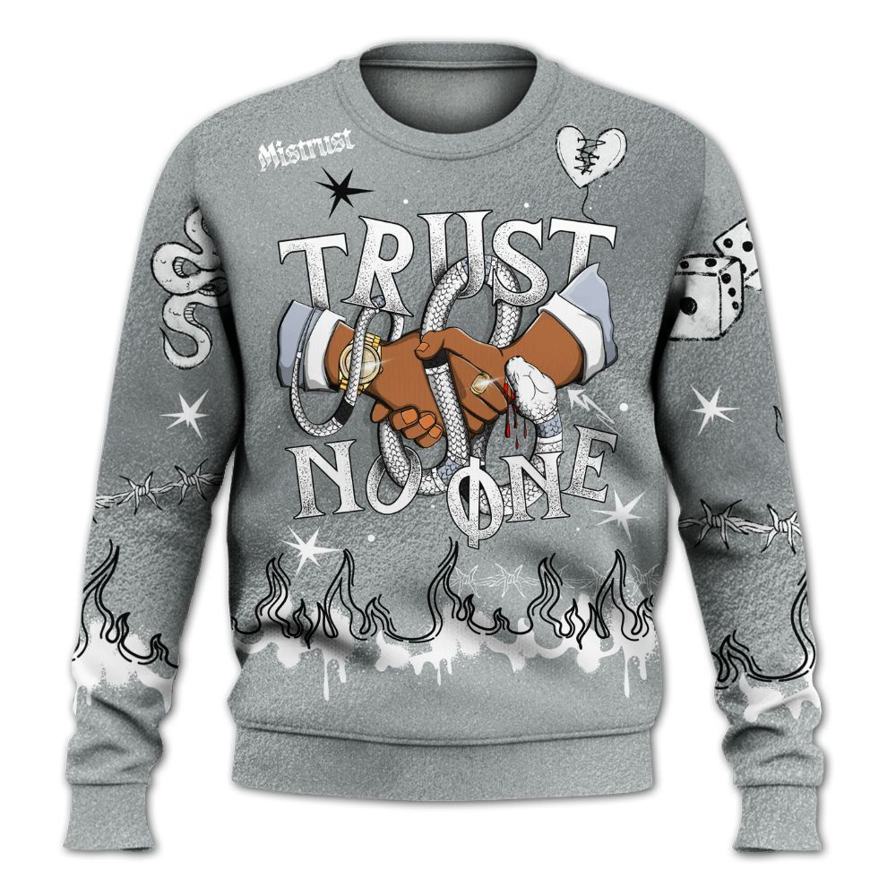 Sweatshirt To Match White Metallic 2026 5s - Trust No One Snake-Bite Doodle Crayon All Over Print