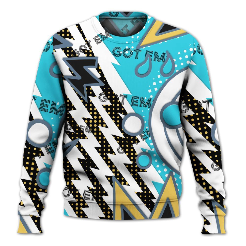 Sweatshirt To Match Retro Gamma Blue 11s - Retro Vintage 90s All Over Print