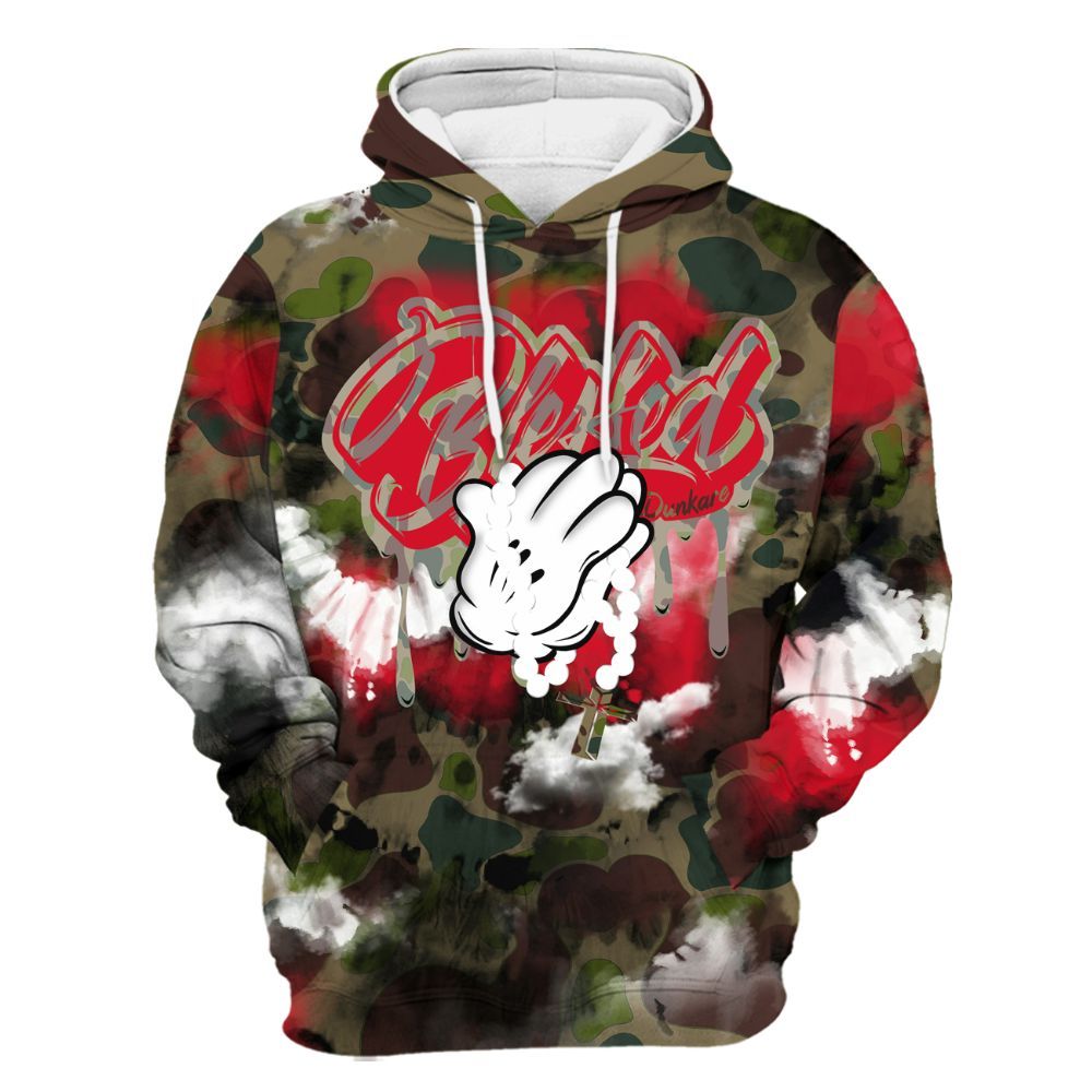 Hoodie To Match Air Max 90 Duck Camo Red - God Blessed Tie Dye All Over Print