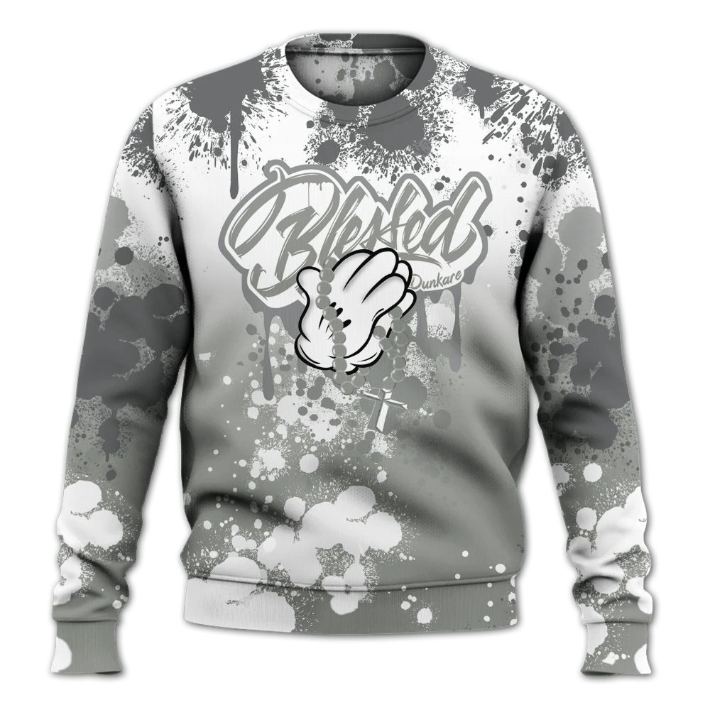 Sweatshirt To Match Paris Olympics 4s - God Blessed Ink Drip All Over Print