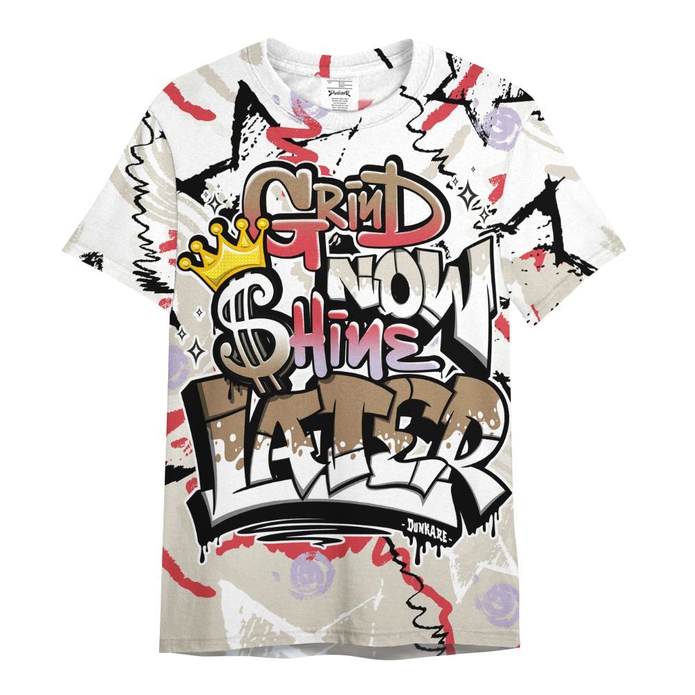 Shirt To Match Peanut Butter Jelly 5s - Grind Shine Later Drip All Over Print