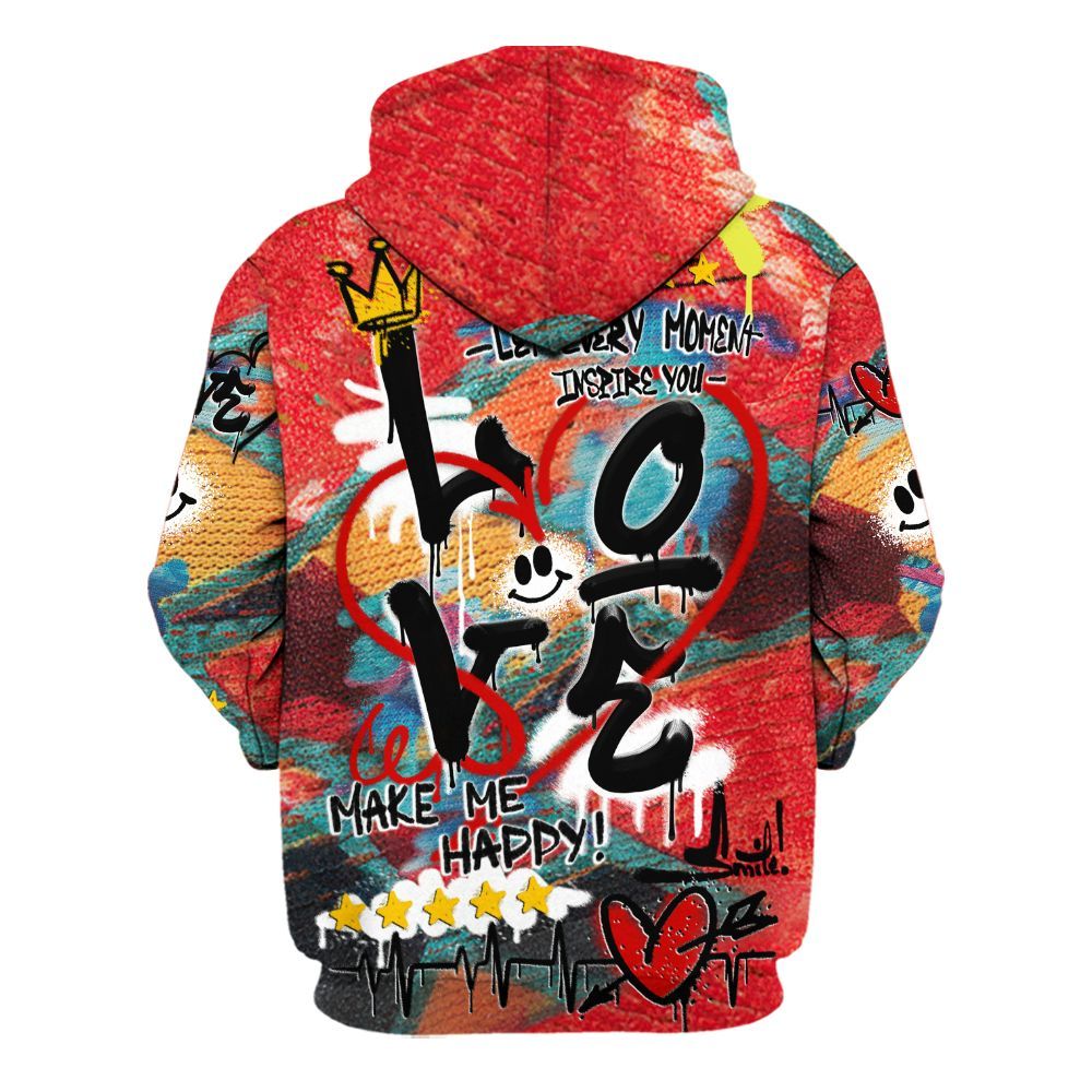 Hoodie To Match Kobe 8 What The - Happy Love Beats Graffiti Streetwear All Over Print