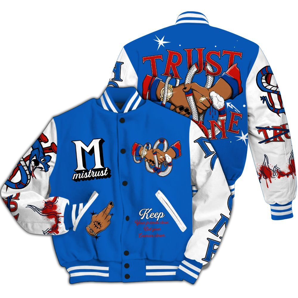 Varsity Jacket To Match Kobe 6 Game Royal Shirt, Trust No One Snake-Bite Street Style All Over Print
