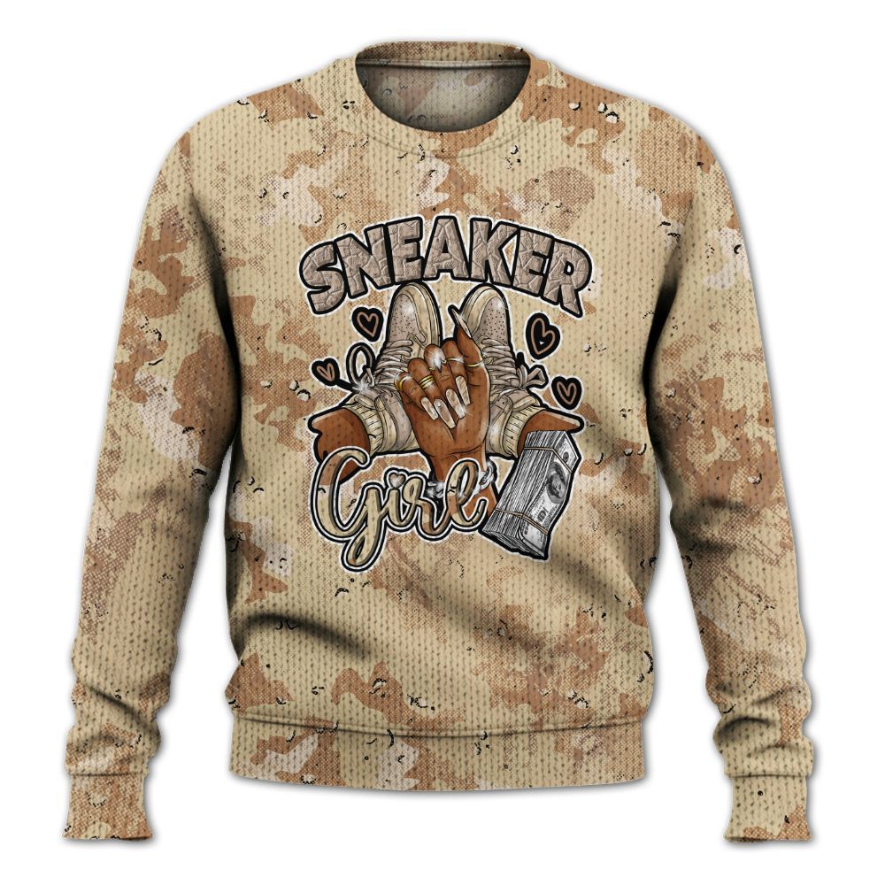 Knitted Sweater To Match Desert Camo 3s - Sneakerz Girlz Heart Grunge