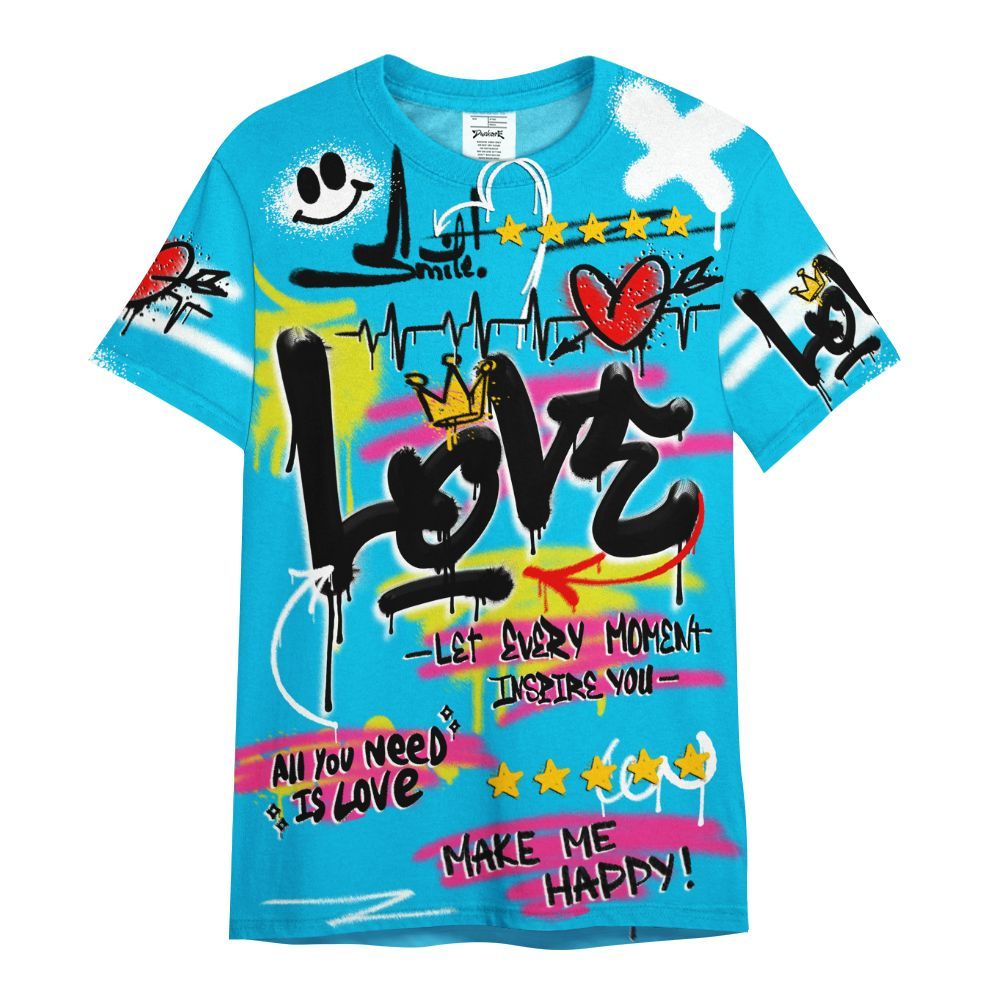 Shirt To Match Tokyo Nights Stewie 3s - Happy Love Beats Graffiti Streetwear All Over Print