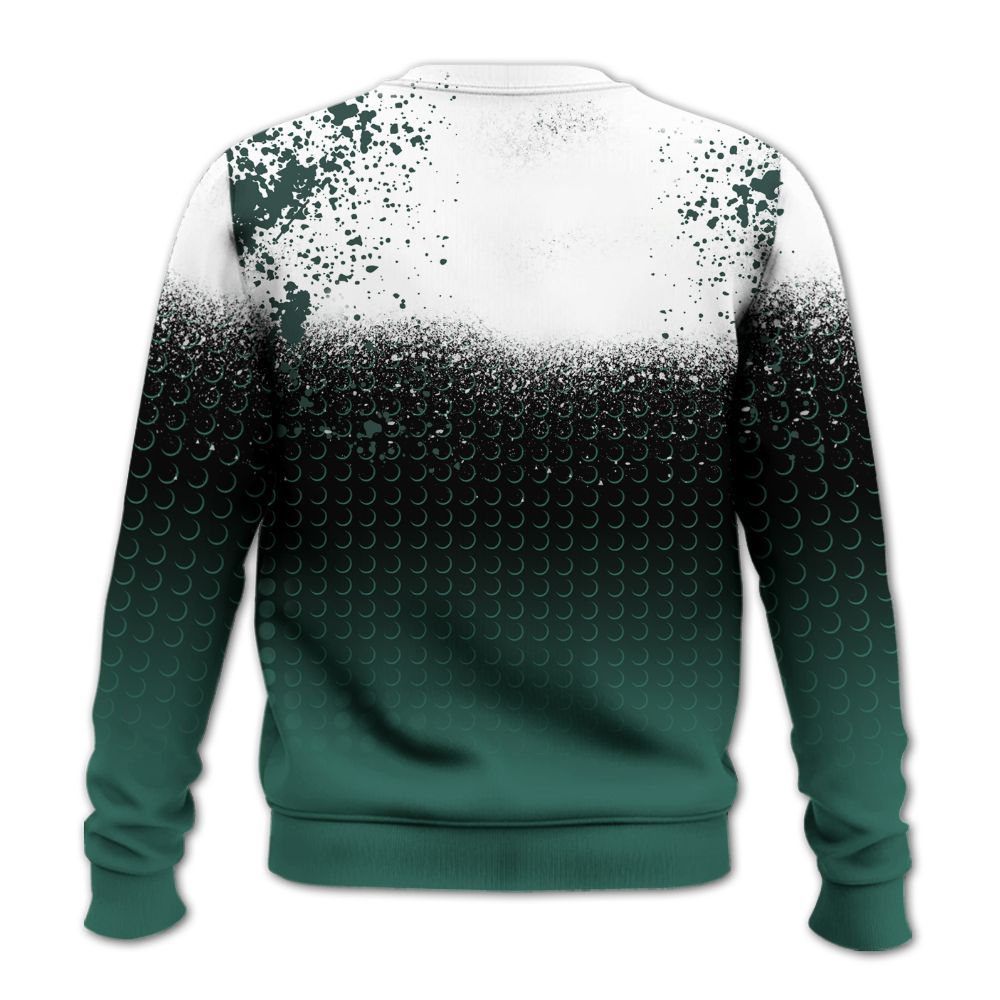 Sweatshirt To Match RM Oxidized Green 4s - Halftone Time Is Money All Over Print