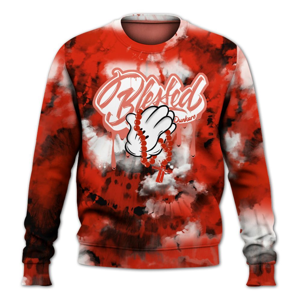 Sweatshirt To Match Retro Cherry 11s - God Blessed Tie Dye All Over Print