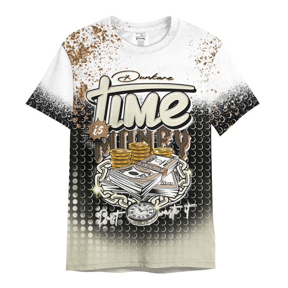 Shirt To Match Orewood Brown 3s - Halftone Time Is Money All Over Print
