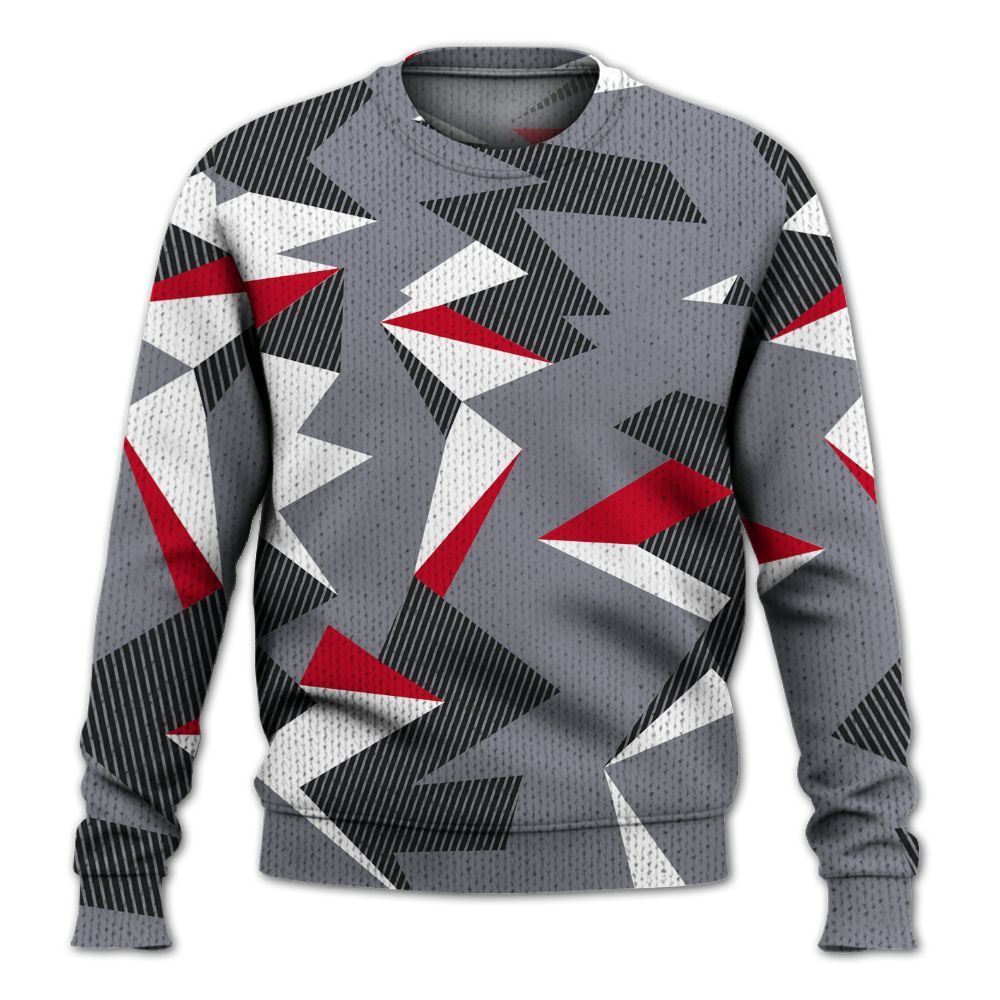 Knitted Sweater To Match Retro Black Flint 13s - Geometric Camouflage Pattern