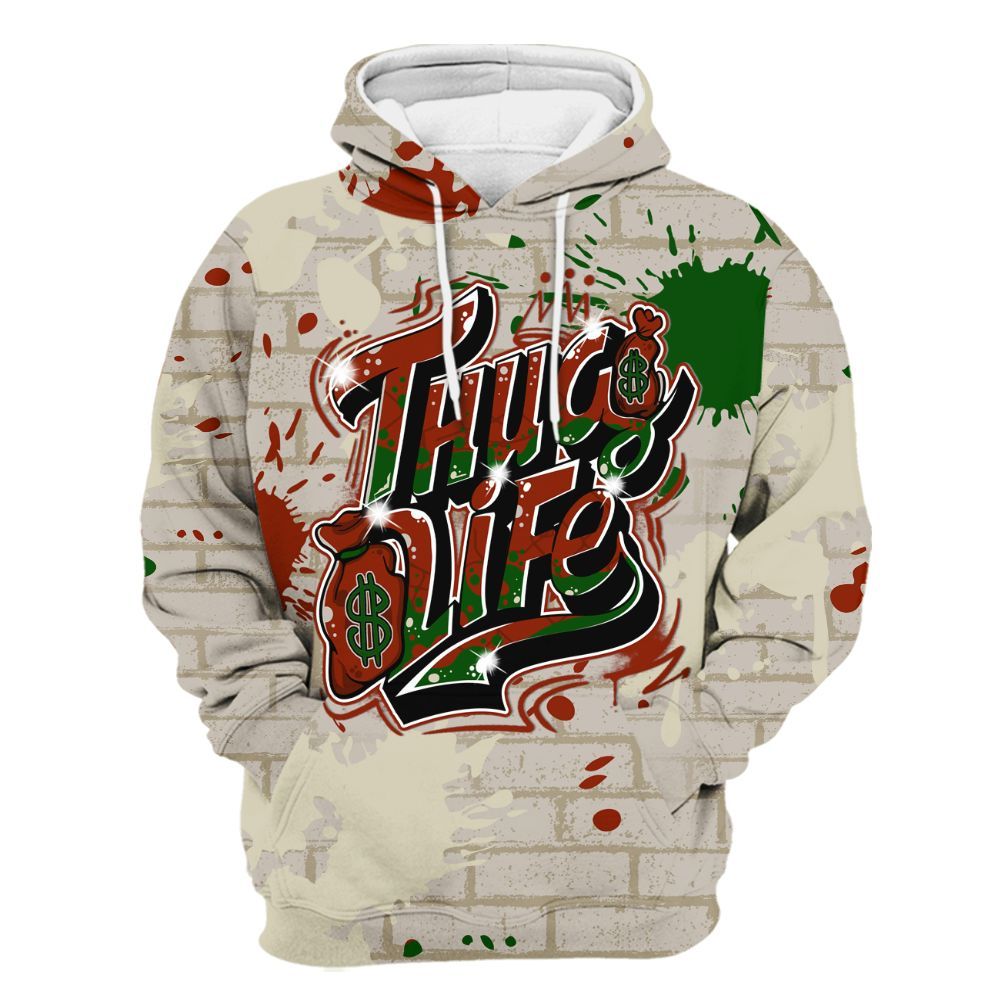 Hoodie To Match El Grito 5s - Free Thug Living Graphic Brick Art All Over Print