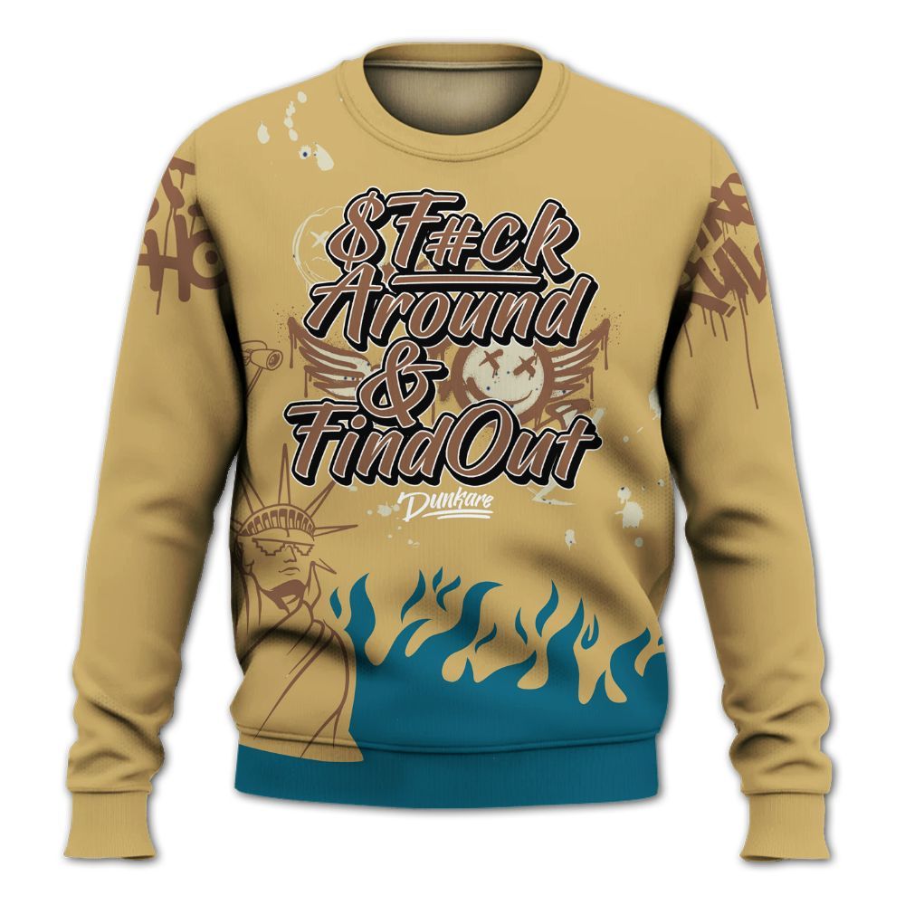 Sweatshirt To Match Retro Cacao Wow 4s - Graphic Fck Around Find Out All Over Print