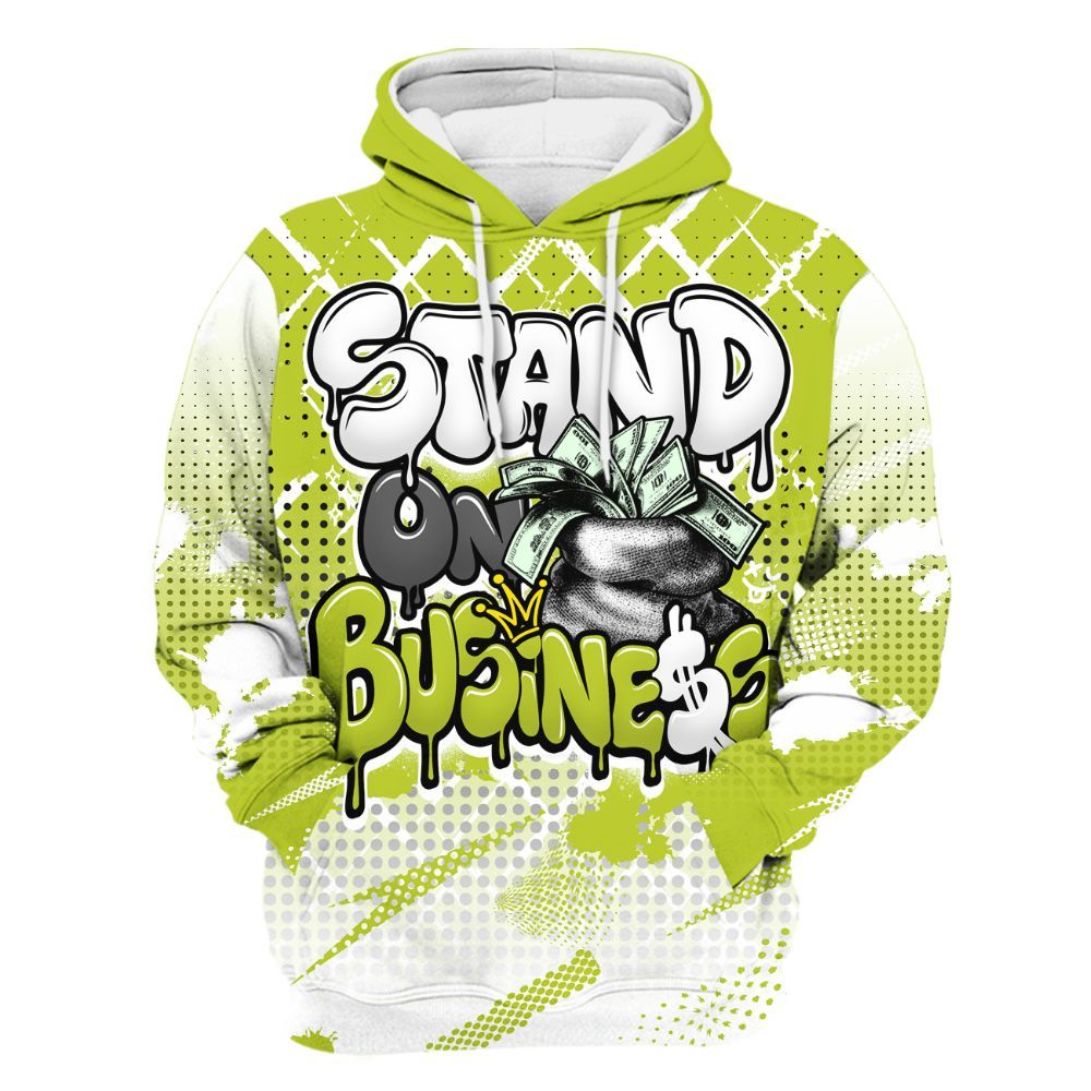 Hoodie To Match Bright Cactus 13s - Halftone Stand Business Dripping All Over Print