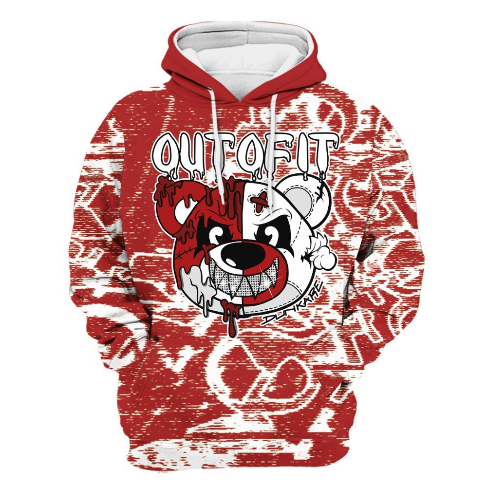 Hoodie To Match Red Taxi 12s - Out Of It Bear Avant-Garde All Over Print