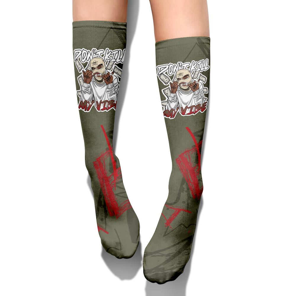 Sock To Match Travis Scott Low OG Medium Olive 1s - Vibe.Unique Messyz