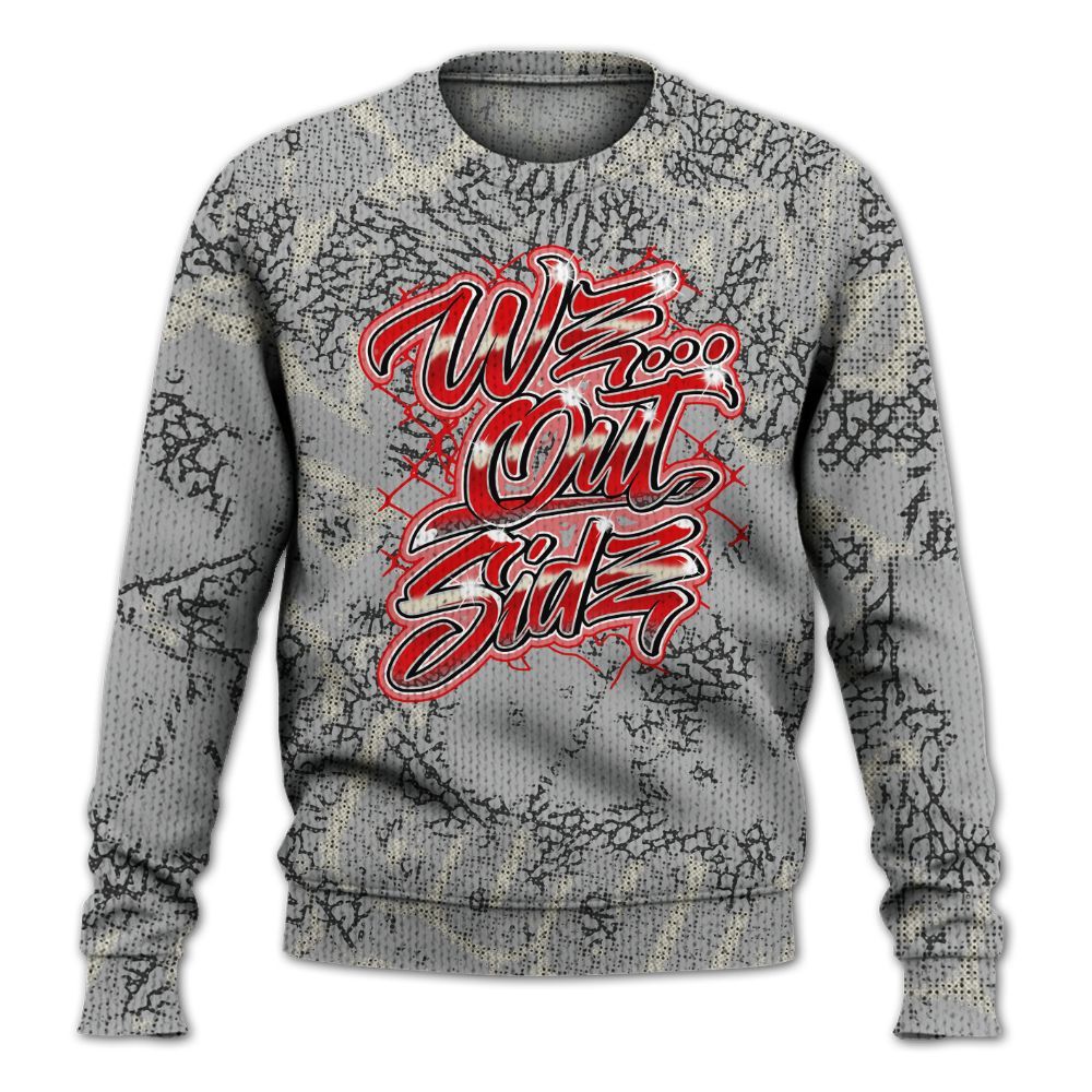Knitted Sweater To Match Cement Grey 3s - We OutSider Graphic Street