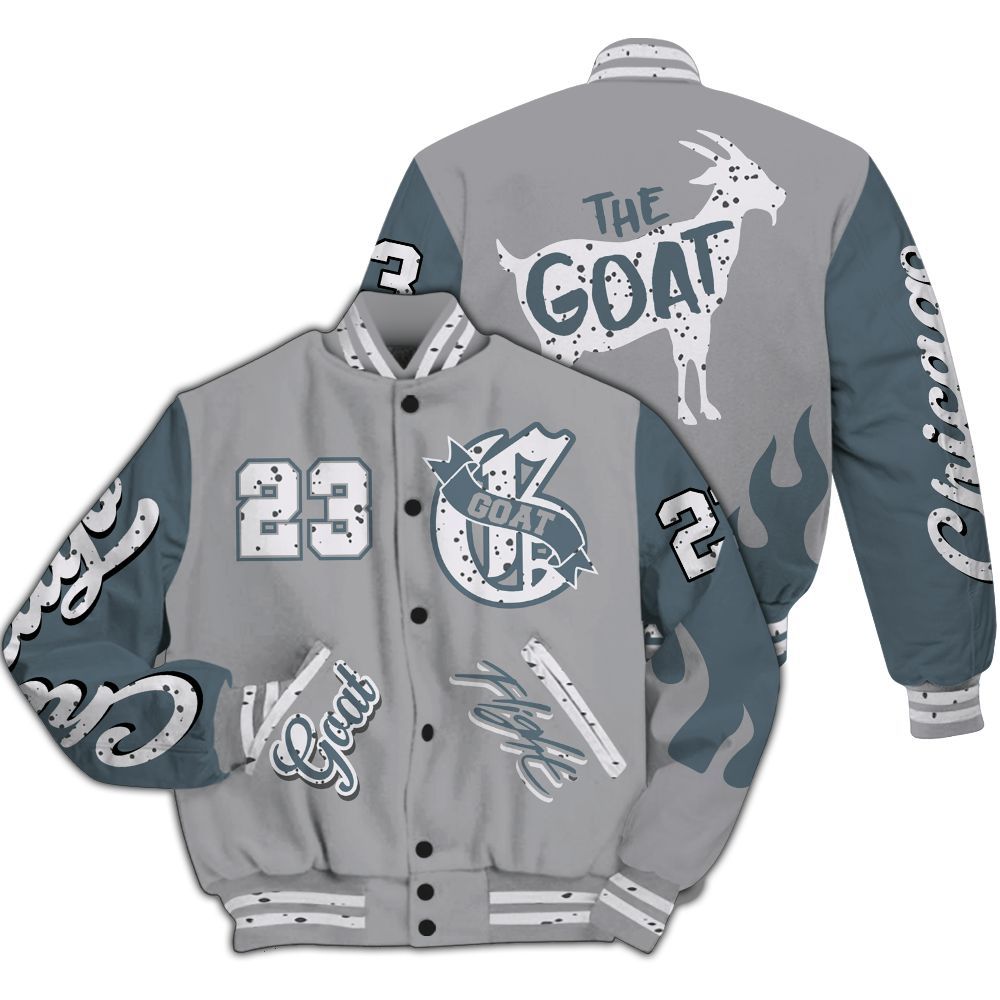 Varsity Jacket To Match Retro Light Graphite Wolf Grey 5s - The G.O.A.T Streetwear All Over Print