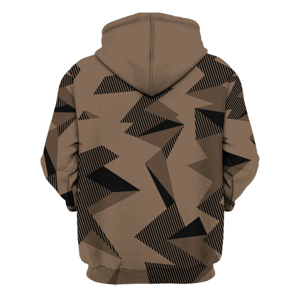 Hoodie To Match Dark Mocha Jack - Geometric Camouflage Pattern All Over Print