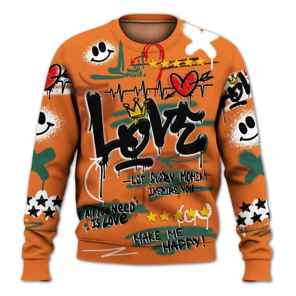 Sweatshirt To Match Dunk Low Ceramic - Happy Love Beats Graffiti Streetwear All Over Print
