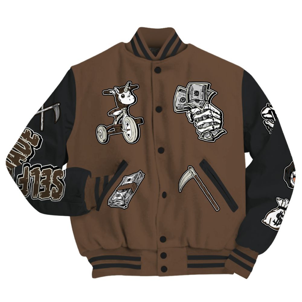 Varsity Jacket To Match Palomino 1s - Self Make Skeleton All Over Print