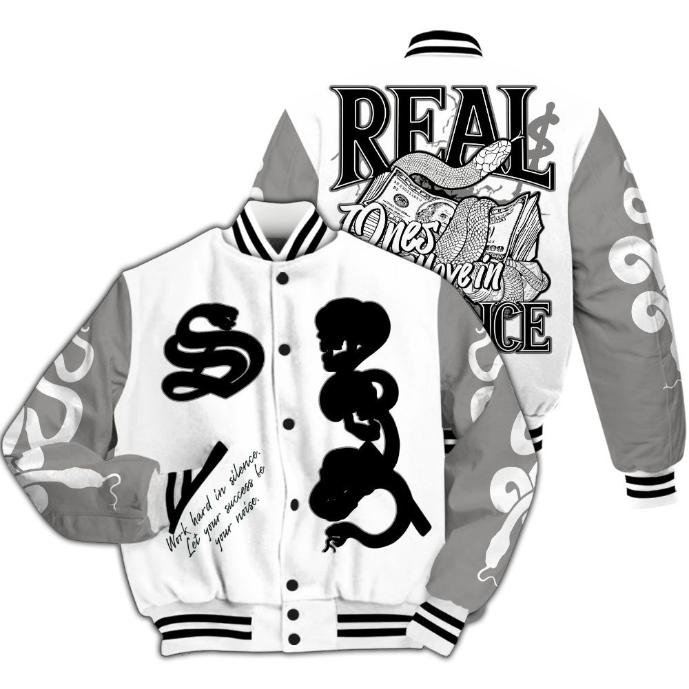 Varsity Jacket To Match OG Steel Grey 10s - Snake Move In Silence All Over Print