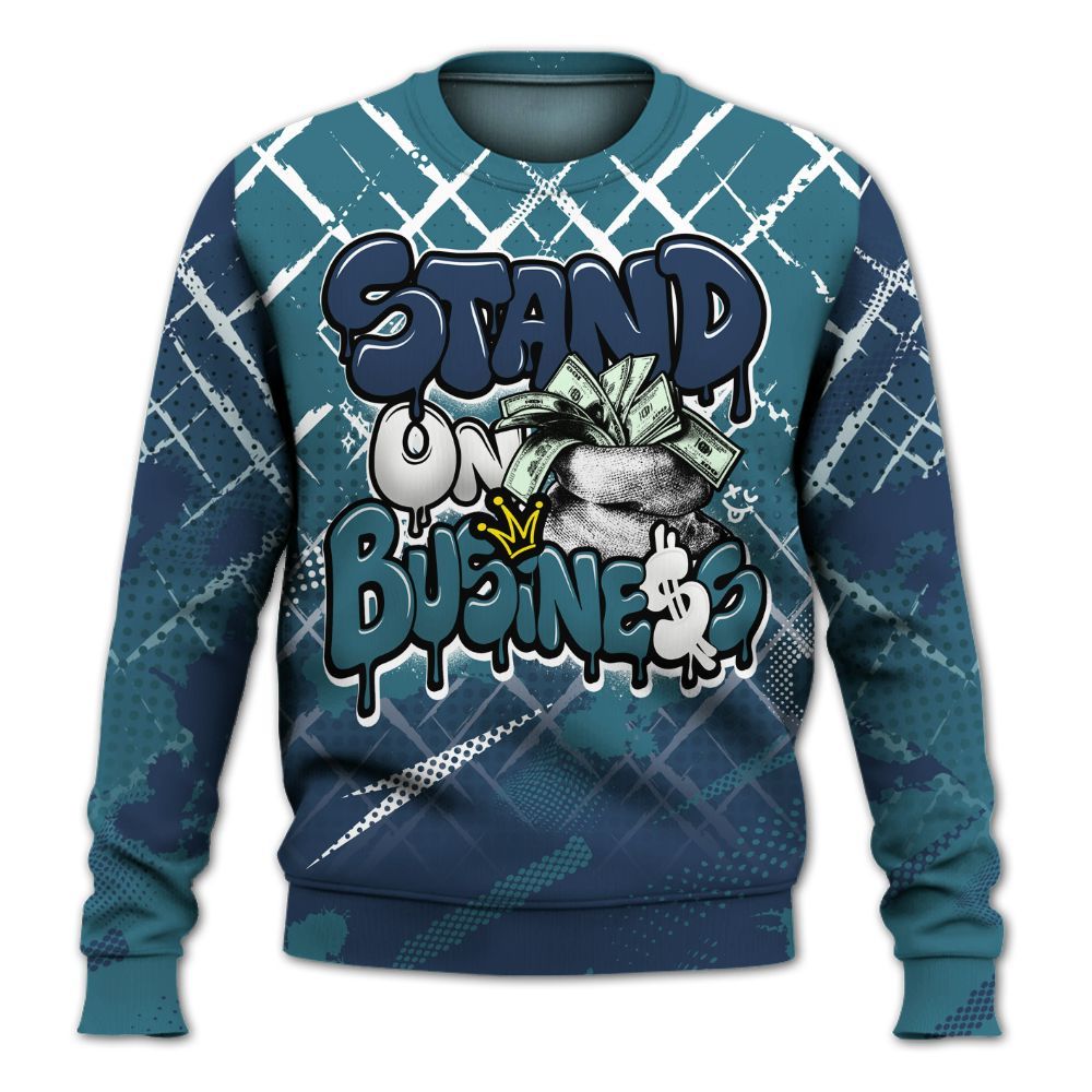 Sweatshirt To Match Air Foamposite Kazuya Mishima - Halftone Stand Business Dripping All Over Print