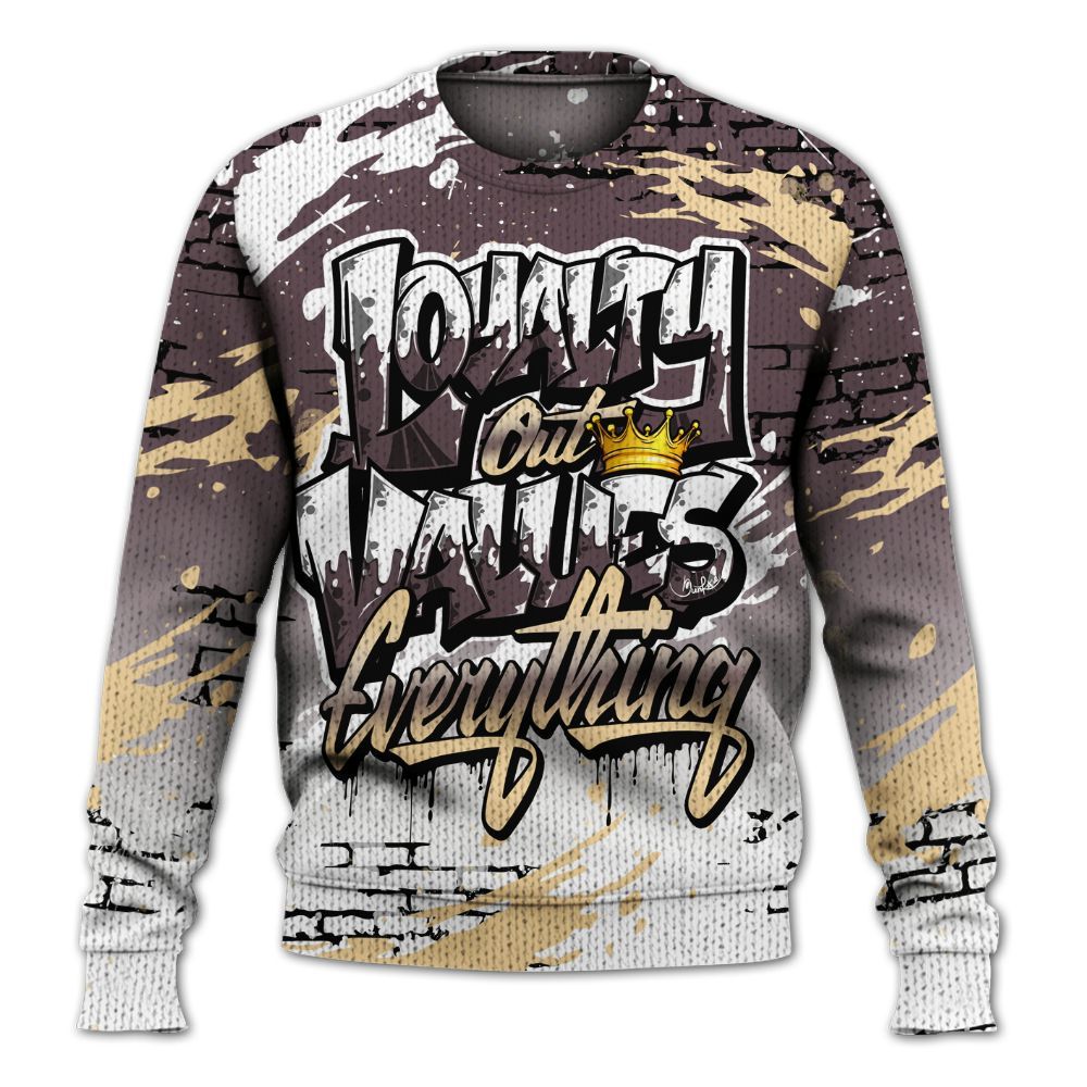 Knitted Sweater To Match AMM Black 3s - Values Of Loyalty Drip