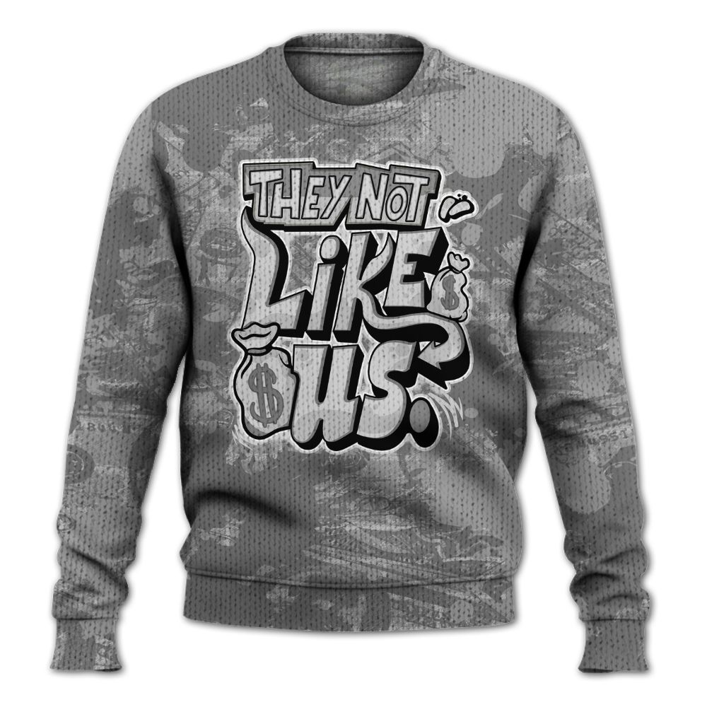 Knitted Sweater To Match Black Wolf Grey 12s - Dislike Us Graphic Street Art
