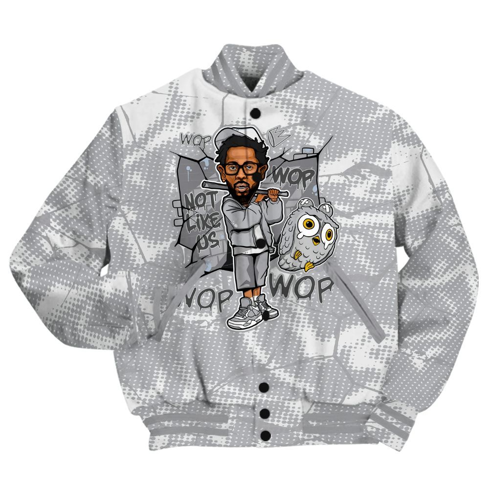 Varsity Jacket To Match Low OG Wolf Grey 1s Shirt - None Like ComptonCity Graphic Crack All Over Print