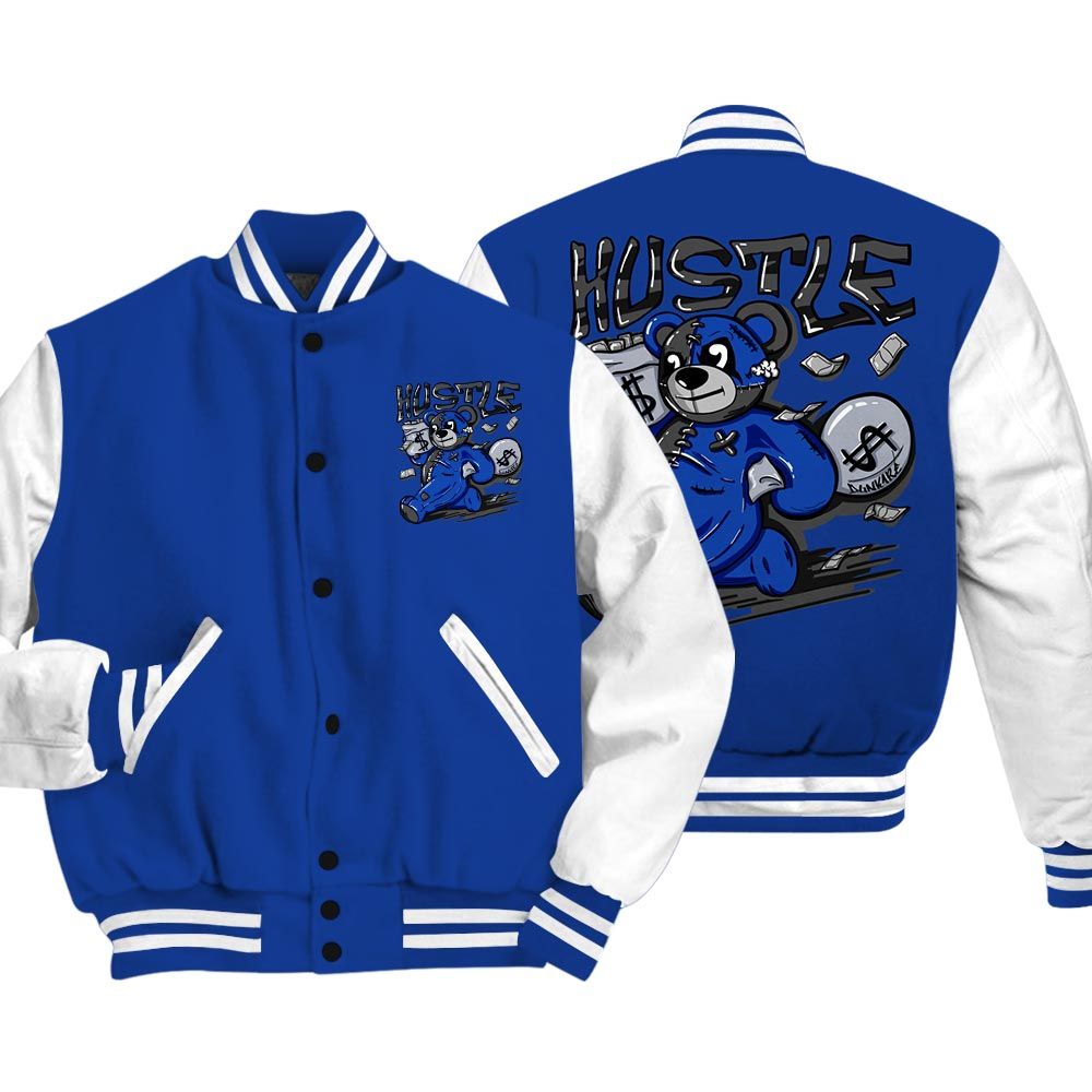 Varsity Jacket To Match Air Foamposite One Royal Vasity Jacket - Hustles Bear Vasity Jacket Unisex