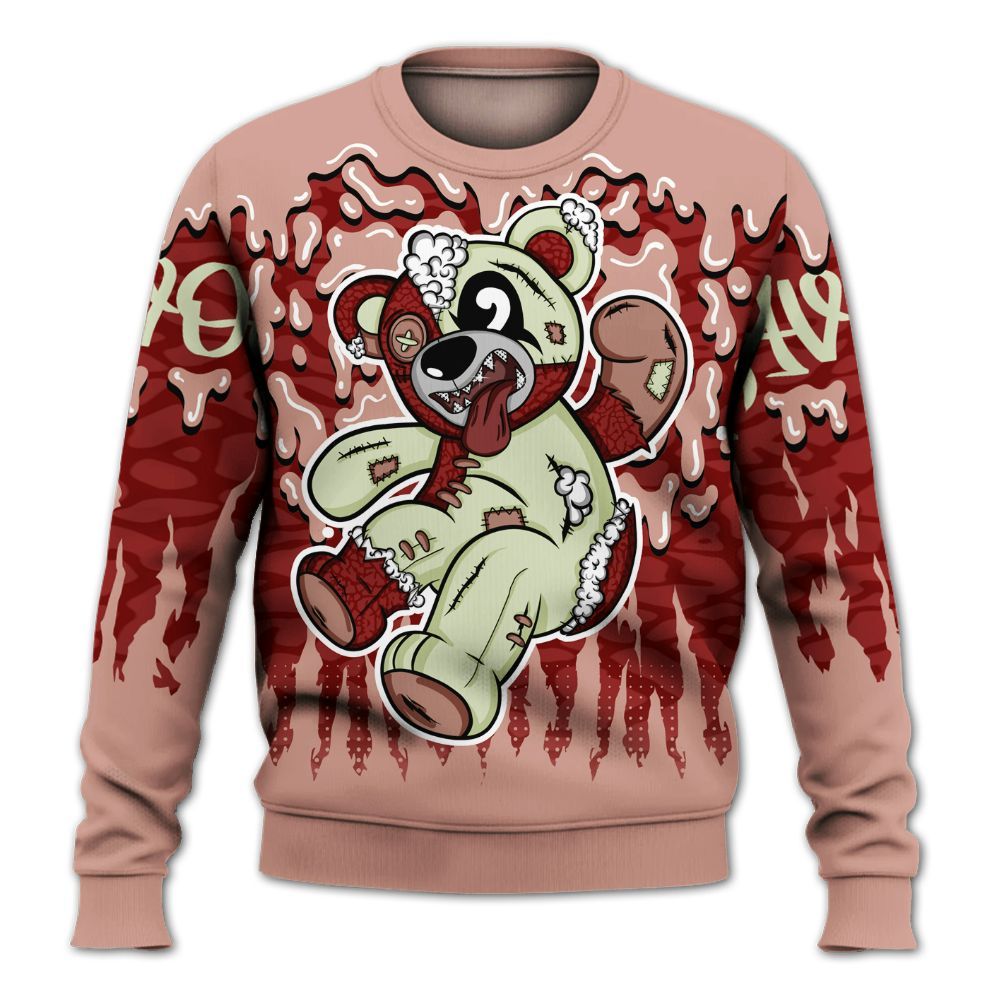 Sweatshirt To Match Valentines Day 3s - Havok Bear Dripping All Over Print