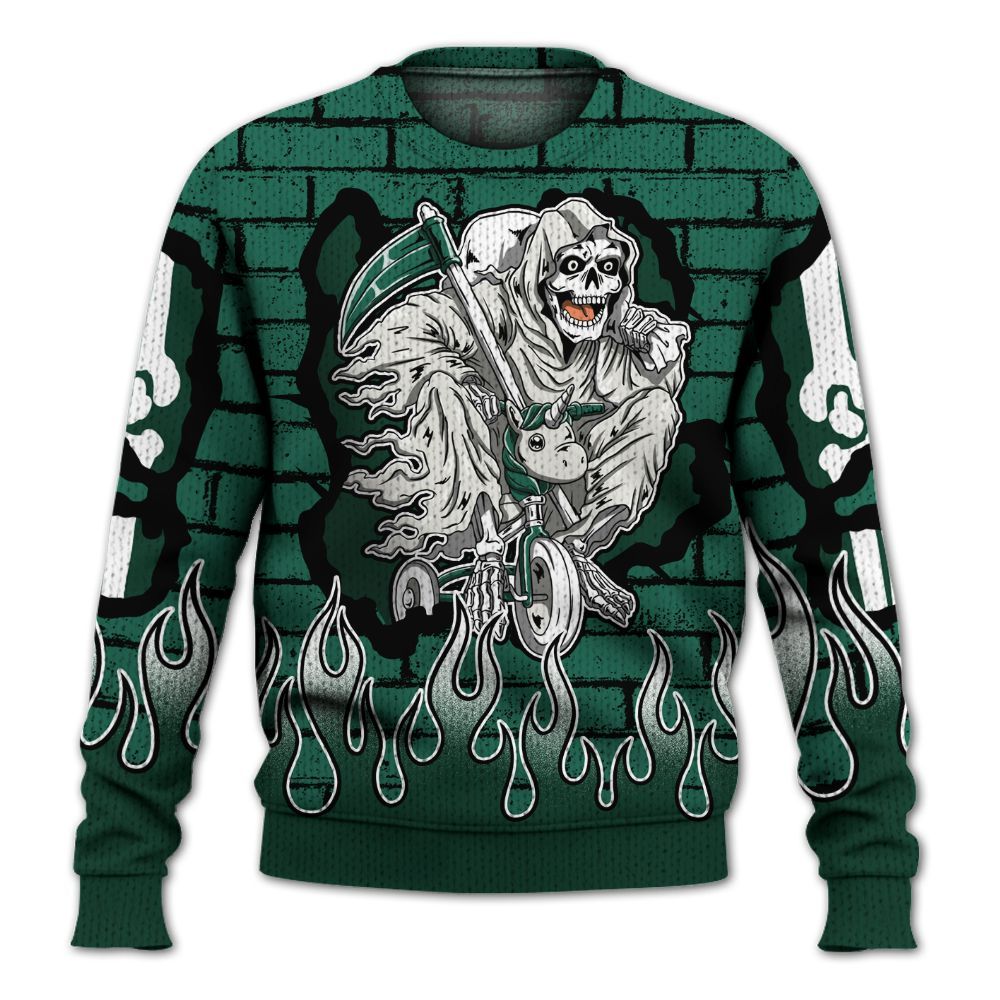 Knitted Sweater To Match Oxidized Green 4s - Self Make Skeleton Crashed