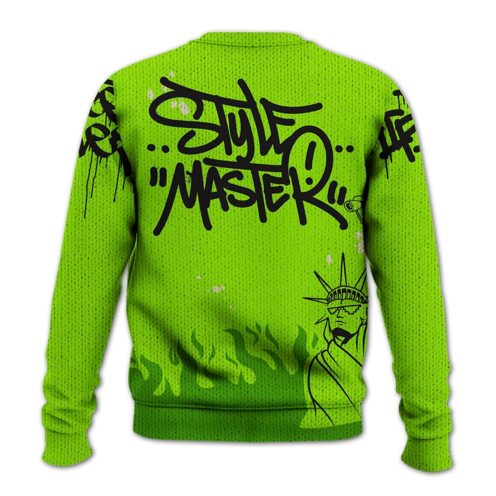 Knitted Sweater To Match Electric Green 6s - Graphic Fck Around Find Out