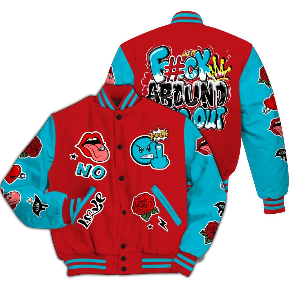 Varsity Jacket To Match Dunk Low Fruity Pebbles - FK Around Find Out All Over Print