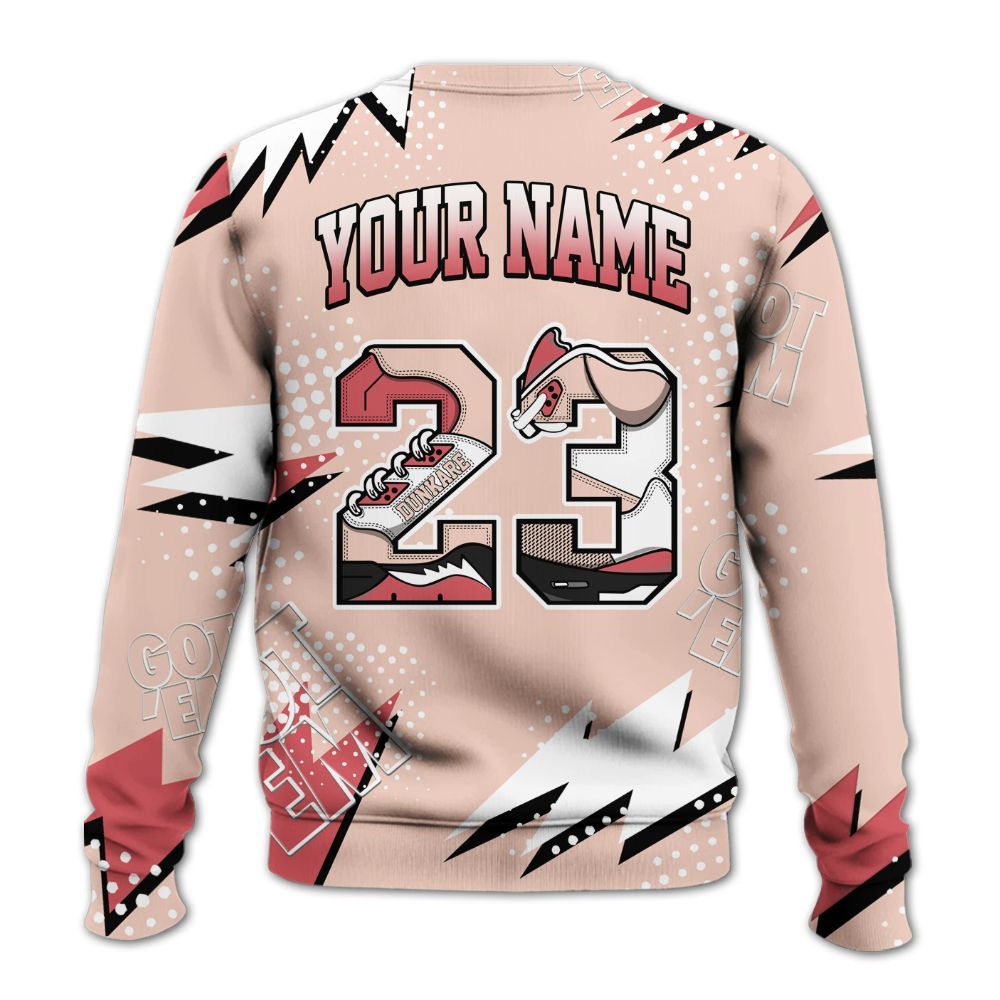 Sweatshirt To Match Washed Coral 2s Shirt, Custom Name Number 23 5s All Over Print
