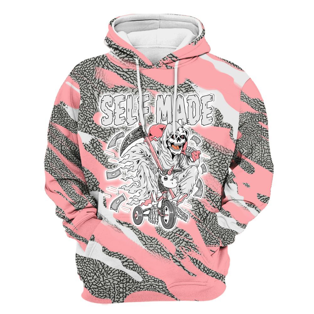 Hoodie To Match Retro Wings 3s - Self Make Skeleton Colored All Over Print
