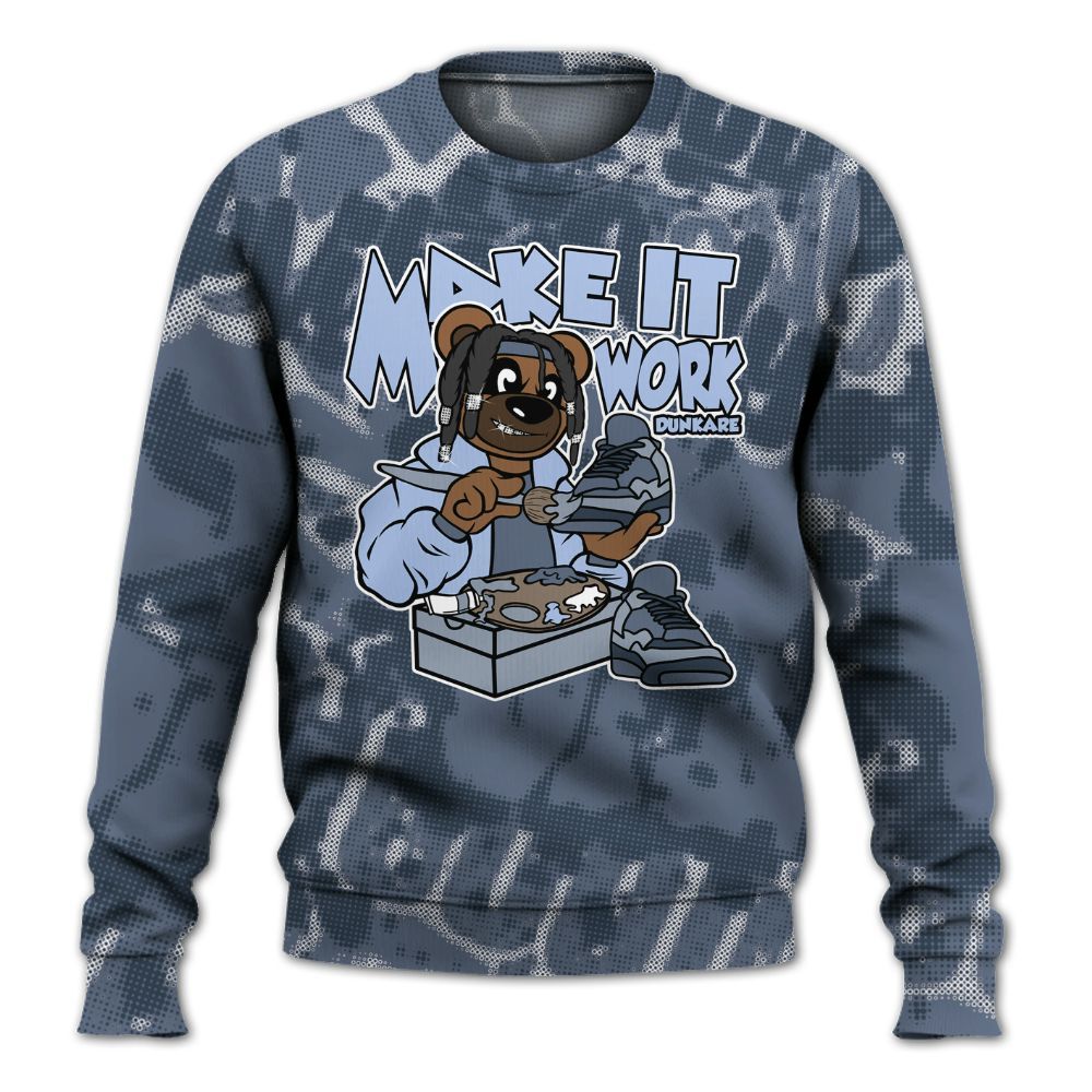 Sweatshirt To Match Low Diffused Blue 11s - Pull It Off Bear Street All Over Print