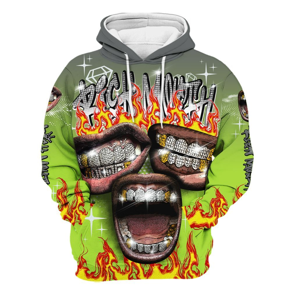 Hoodie To Match Air Max 95 Neon - Rich Mouth Fire Rap Retro 90s All Over Print