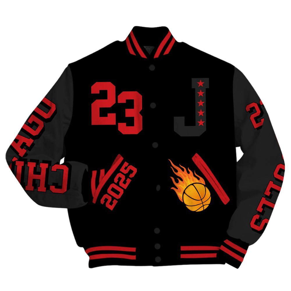 Varsity Jacket To Match Bloodline 12s - Chicago 23 Basketball All Over Print