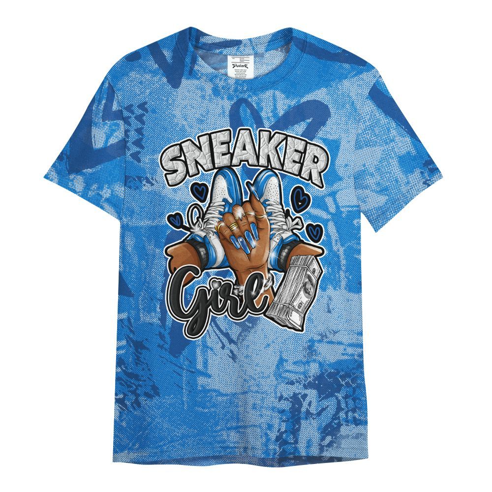 Shirt To Match Blueberry 12s - Sneakerz Girlz Heart Grunge All Over Print