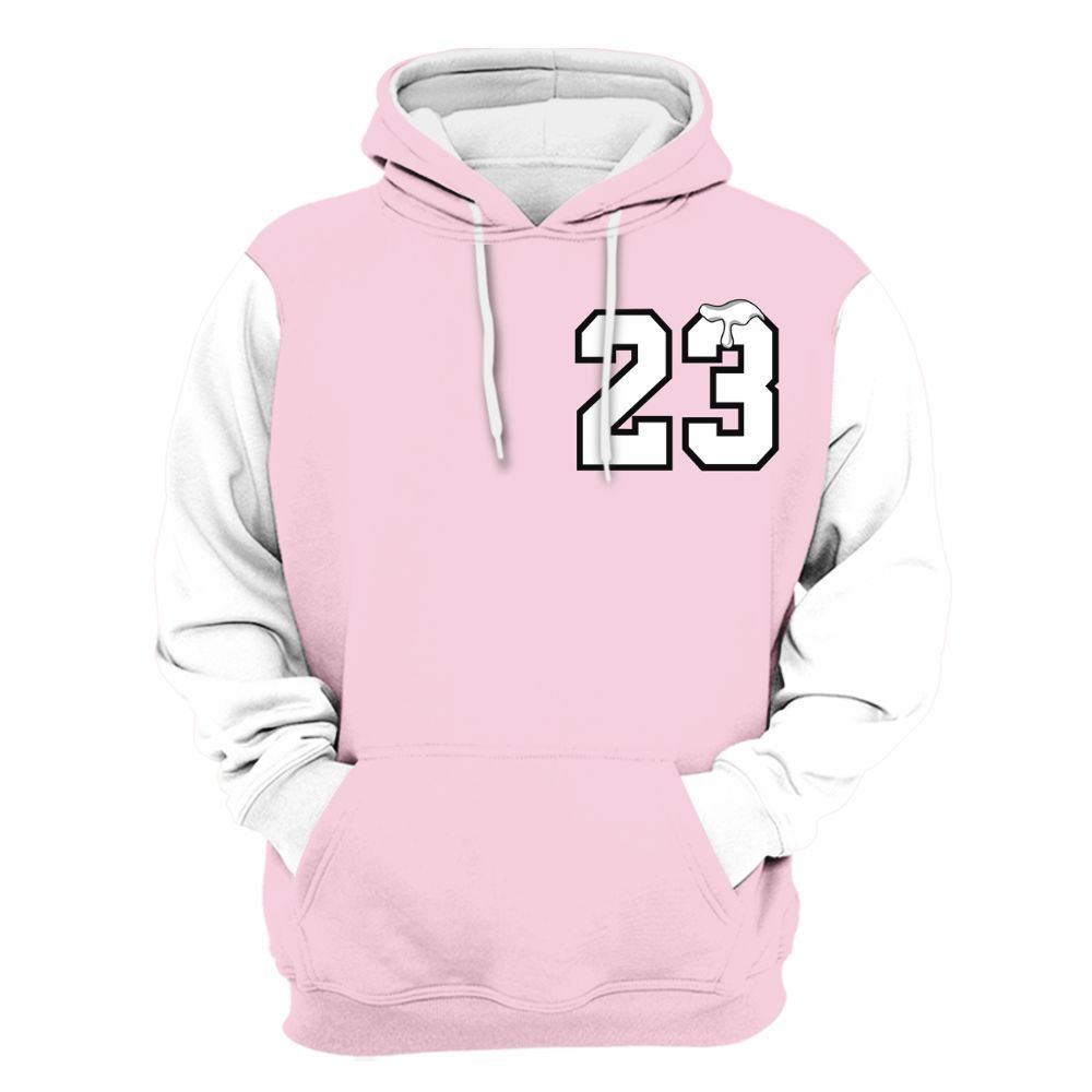 Hoodie To Match Orchid 4s Varsity Jacket, Custom Name Number 23 Drip All Over Print