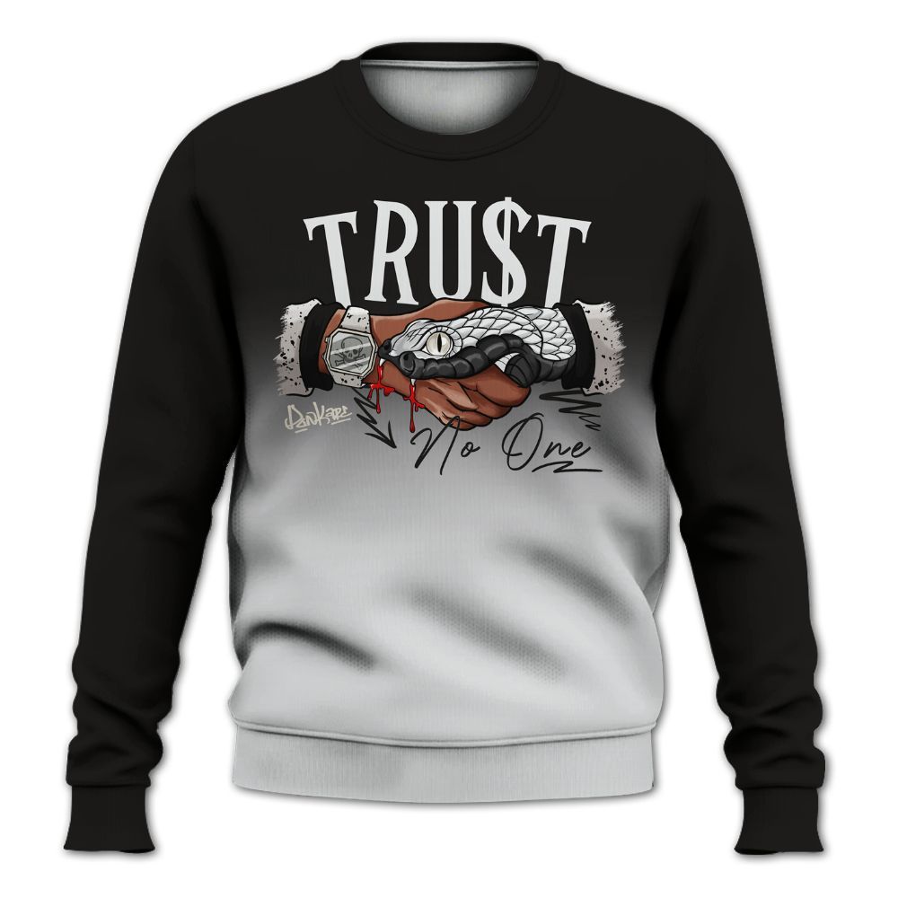Sweatshirt To Match Retro Reverse Metallic 5s - Snake Trust No One Drip All Over Print
