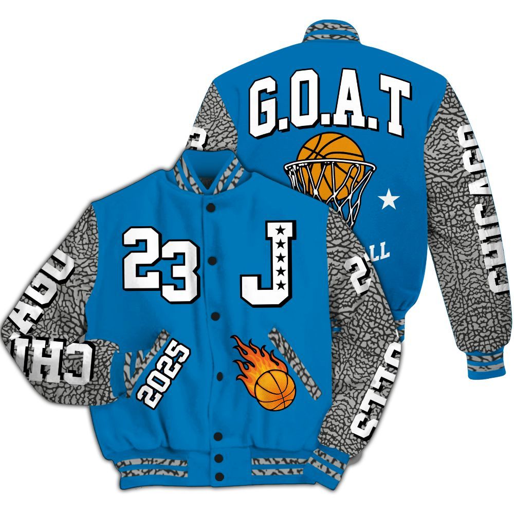 Varsity Jacket To Match Wizards 3s - Chicago 23 Basketball All Over Print