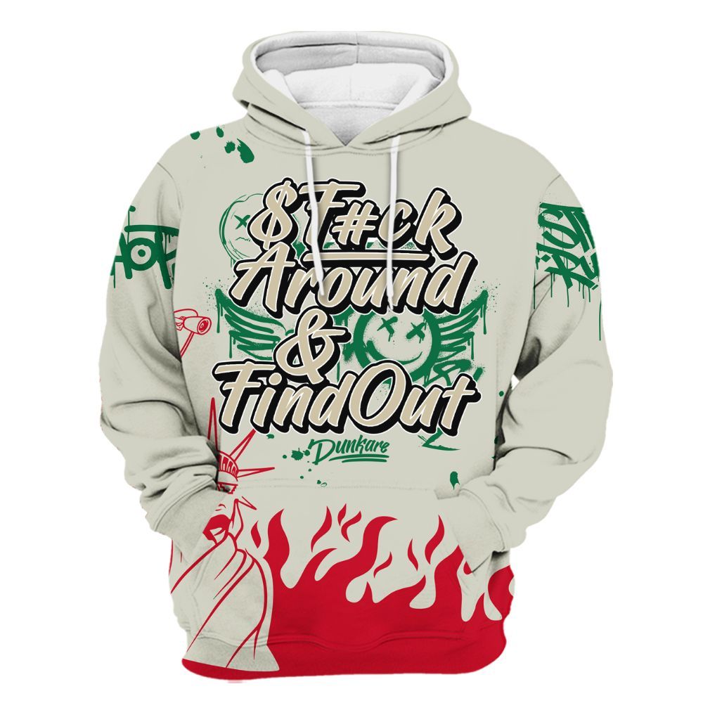 Hoodie To Match El Grito 5s - Graphic Fck Around Find Out All Over Print