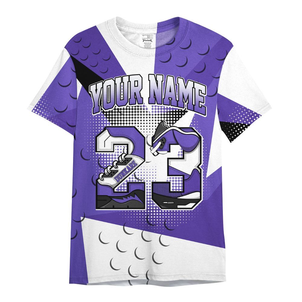 Shirt To Match Field Purple 12s - Poly Custom Name Number 23 5s All Over Print
