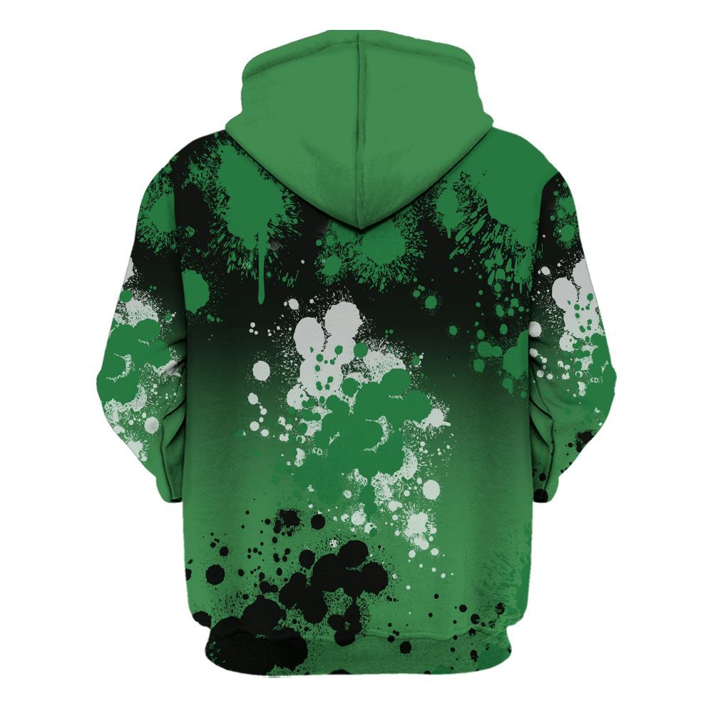 Hoodie To Match Lucky Green 1s - God Blessed Ink Drip All Over Print