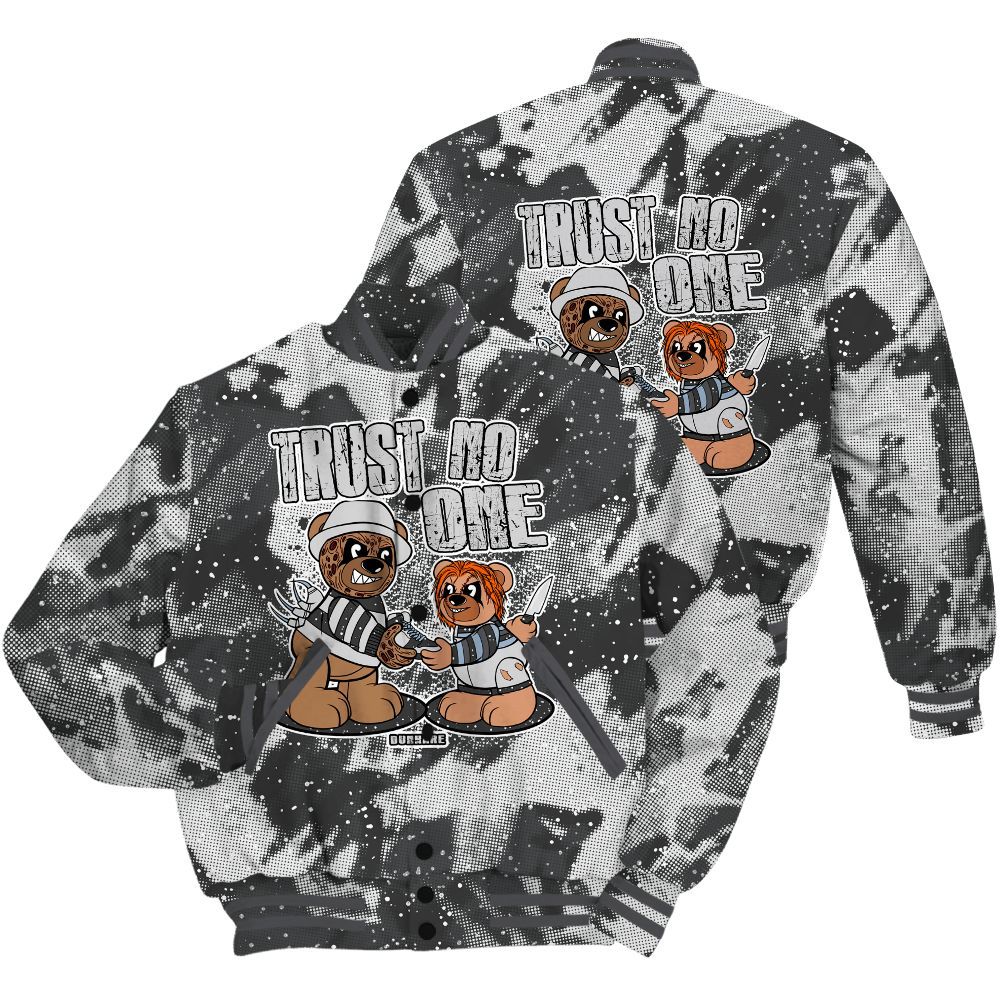 Varsity Jacket To Match Reverse Oreo 6s Shirt - Trust No One Bear Abstract Halftone All Over Print
