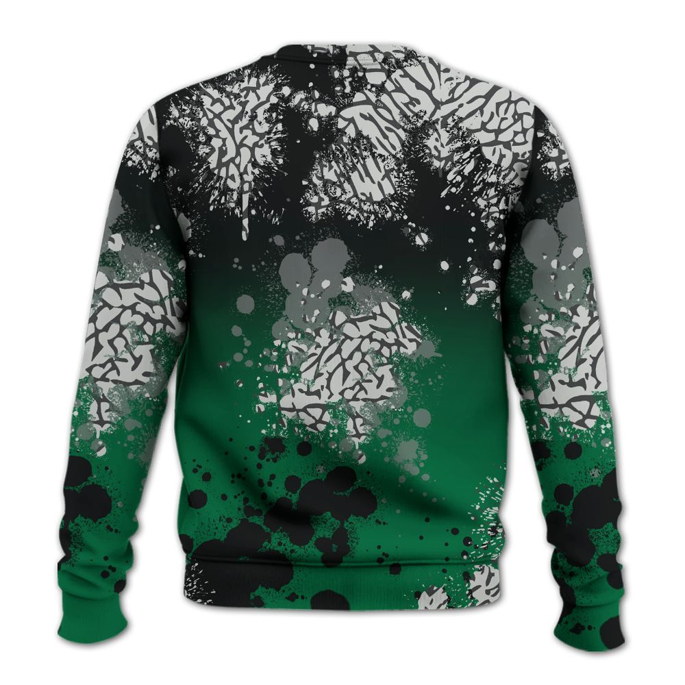 Sweatshirt To Match Pine Green 3s - God Blessed Ink Drip All Over Print