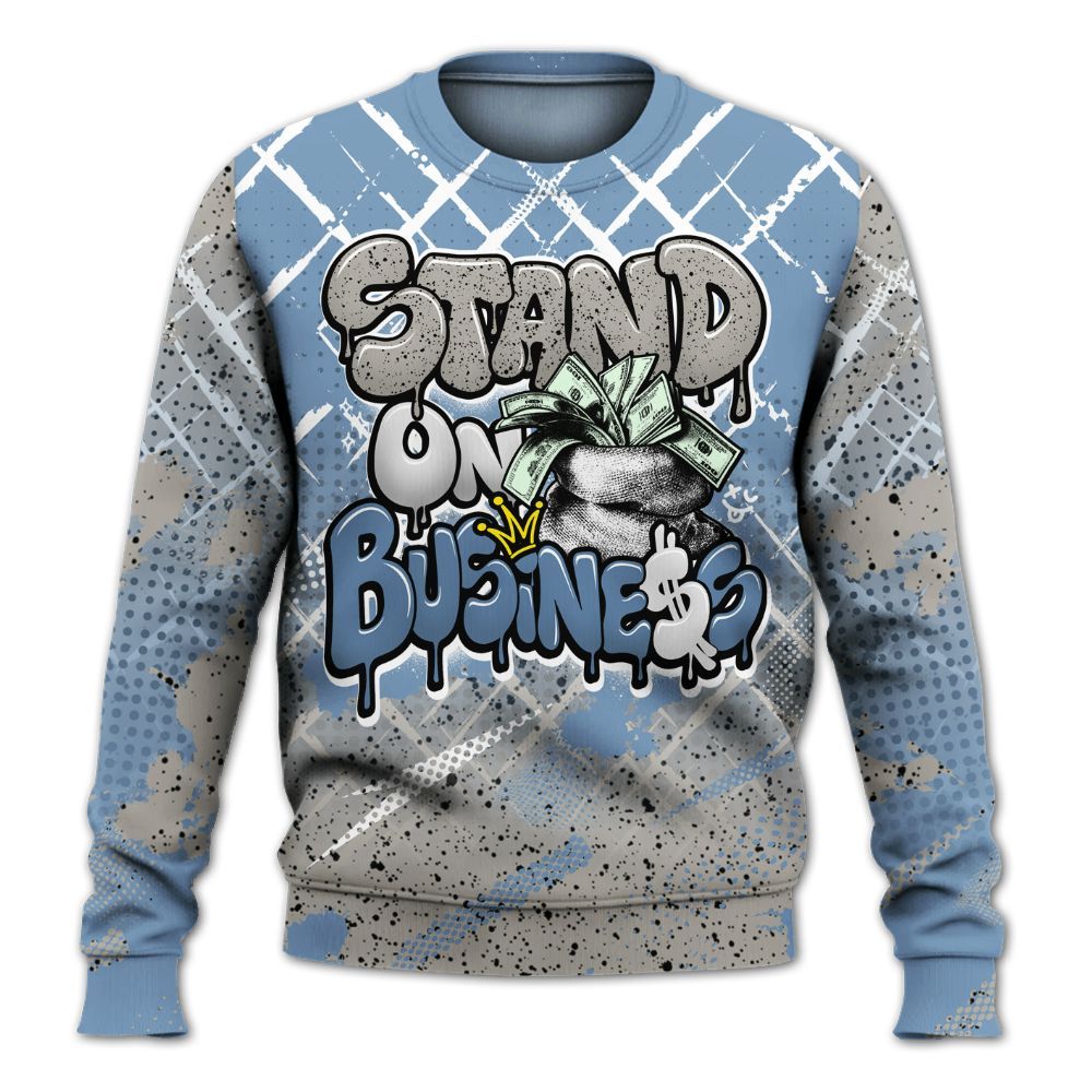 Sweatshirt To Match University Blue 4s - Halftone Stand Business Dripping All Over Print
