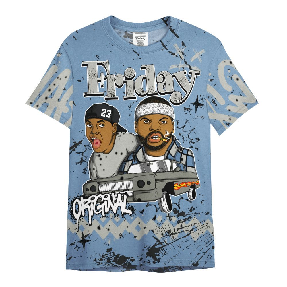 Shirt To Match University Blue 4s - Friday Sneaker Crayon All Over Print