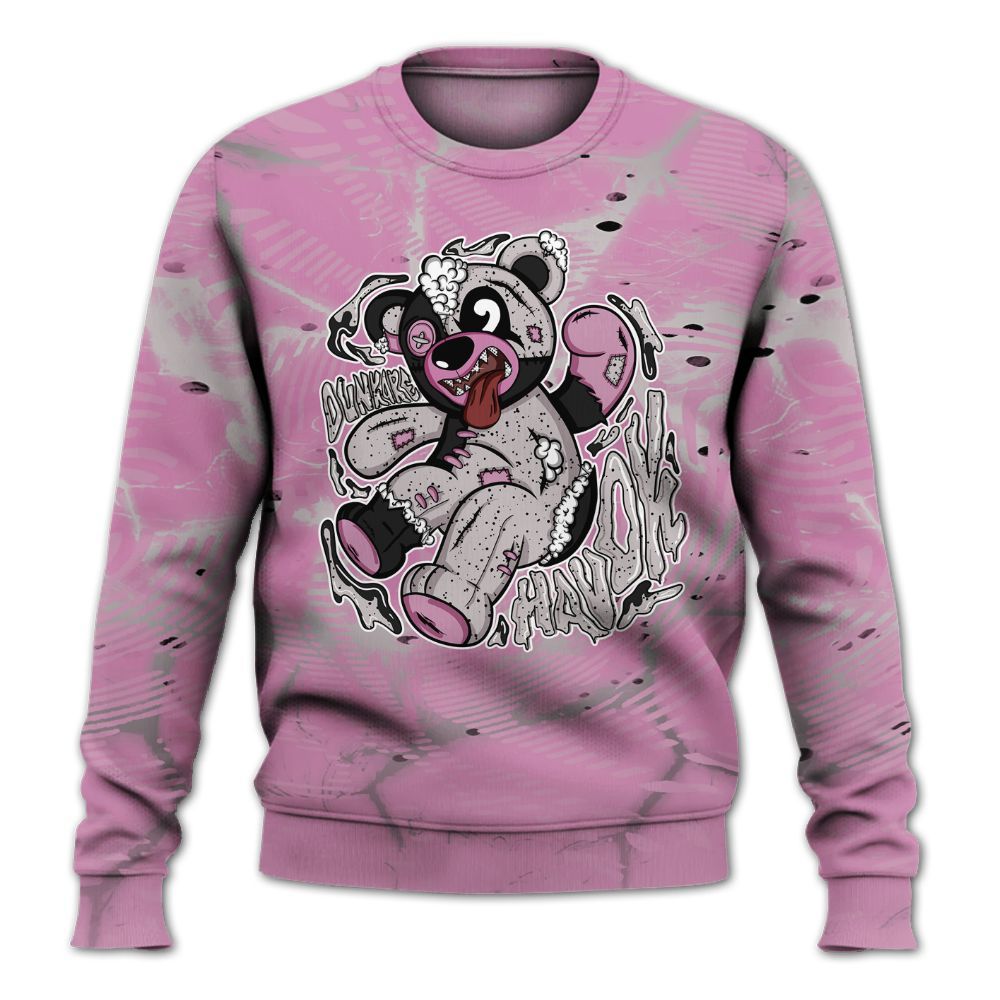 Sweatshirt To Match Neutral Grey Black White Orchid 4s - Havok Bear All Over Print